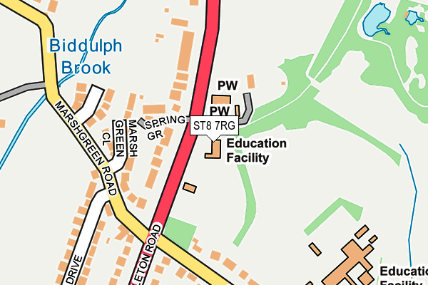 ST8 7RG map - OS OpenMap – Local (Ordnance Survey)