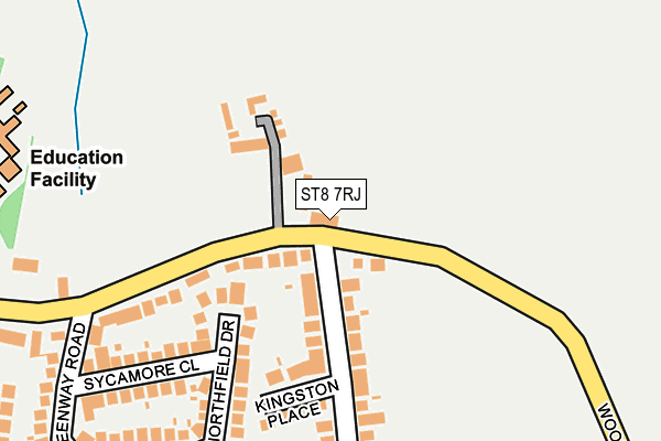 ST8 7RJ map - OS OpenMap – Local (Ordnance Survey)