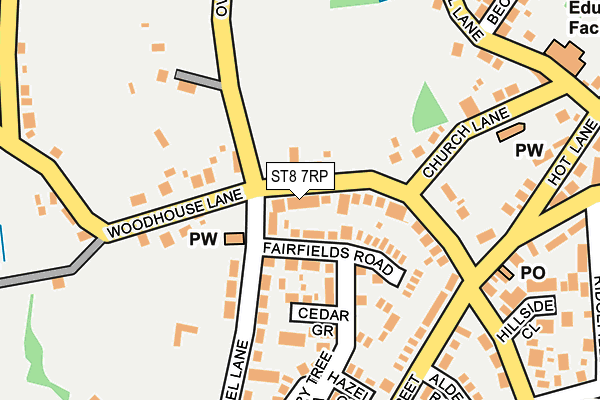 ST8 7RP map - OS OpenMap – Local (Ordnance Survey)