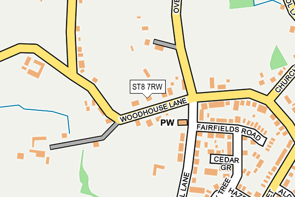 ST8 7RW map - OS OpenMap – Local (Ordnance Survey)