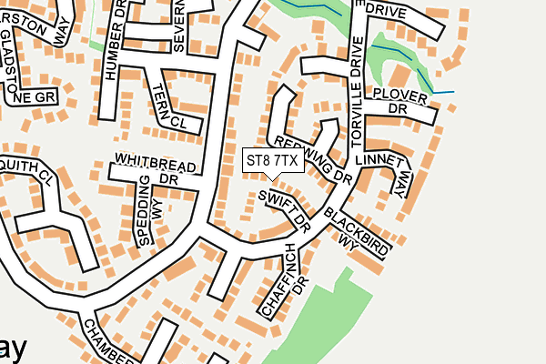 ST8 7TX map - OS OpenMap – Local (Ordnance Survey)