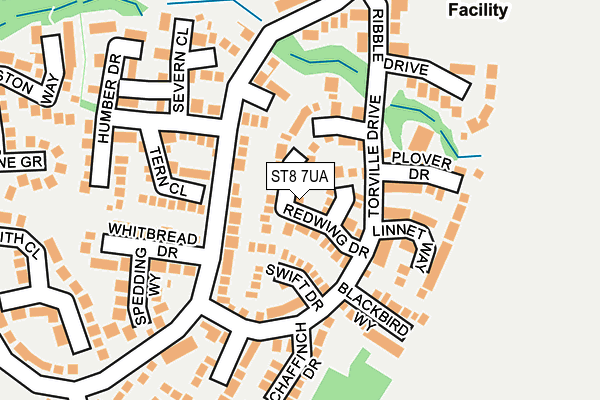 ST8 7UA map - OS OpenMap – Local (Ordnance Survey)