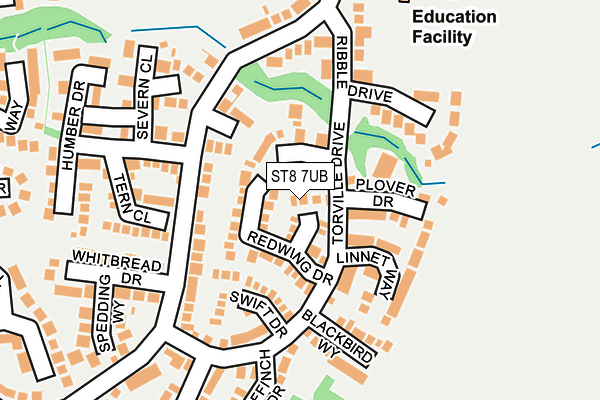 ST8 7UB map - OS OpenMap – Local (Ordnance Survey)