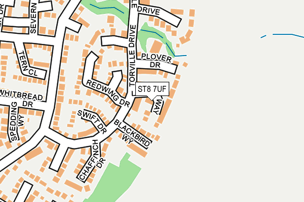 ST8 7UF map - OS OpenMap – Local (Ordnance Survey)