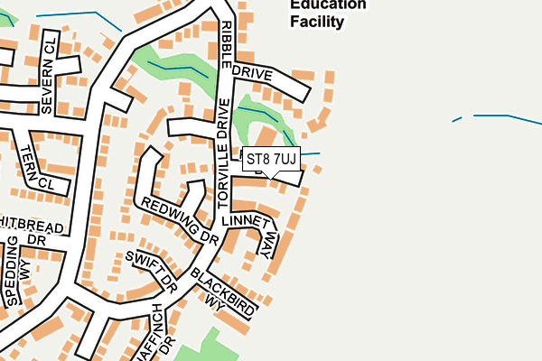 ST8 7UJ map - OS OpenMap – Local (Ordnance Survey)