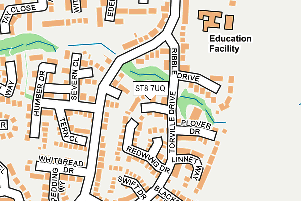 ST8 7UQ map - OS OpenMap – Local (Ordnance Survey)