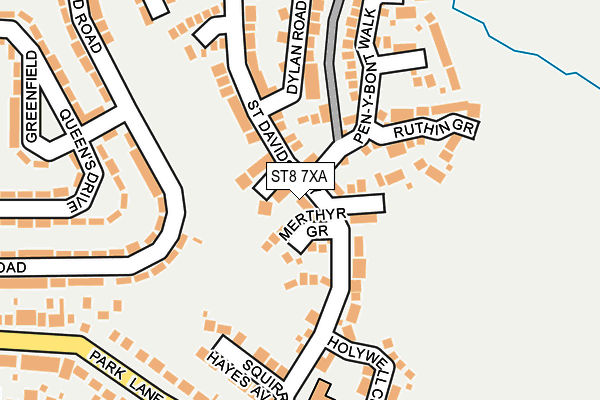 ST8 7XA map - OS OpenMap – Local (Ordnance Survey)