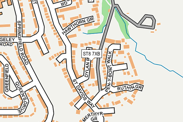 ST8 7XB map - OS OpenMap – Local (Ordnance Survey)