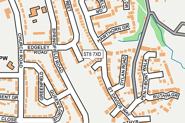 ST8 7XD map - OS OpenMap – Local (Ordnance Survey)