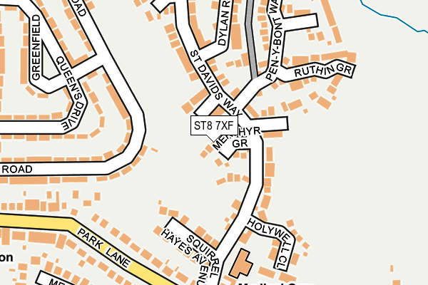 ST8 7XF map - OS OpenMap – Local (Ordnance Survey)