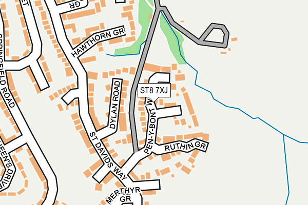 ST8 7XJ map - OS OpenMap – Local (Ordnance Survey)