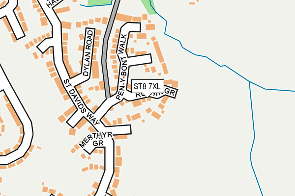 ST8 7XL map - OS OpenMap – Local (Ordnance Survey)