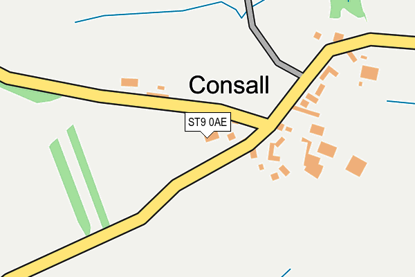 ST9 0AE map - OS OpenMap – Local (Ordnance Survey)