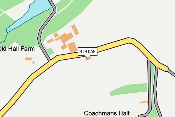 ST9 0AF map - OS OpenMap – Local (Ordnance Survey)