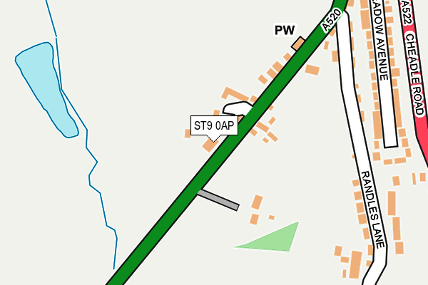 ST9 0AP map - OS OpenMap – Local (Ordnance Survey)