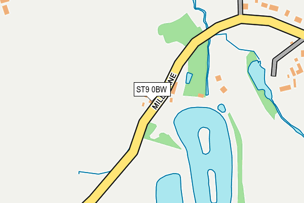 ST9 0BW map - OS OpenMap – Local (Ordnance Survey)