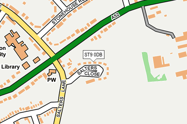 ST9 0DB map - OS OpenMap – Local (Ordnance Survey)