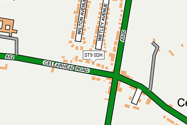 ST9 0DH map - OS OpenMap – Local (Ordnance Survey)