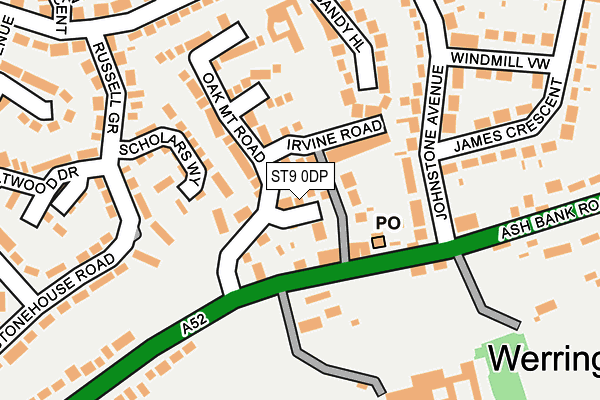 ST9 0DP map - OS OpenMap – Local (Ordnance Survey)