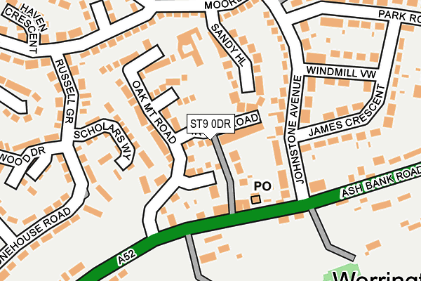 ST9 0DR map - OS OpenMap – Local (Ordnance Survey)