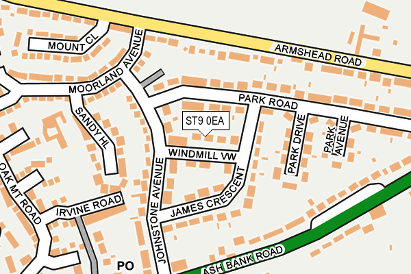 ST9 0EA map - OS OpenMap – Local (Ordnance Survey)
