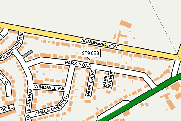 ST9 0EB map - OS OpenMap – Local (Ordnance Survey)