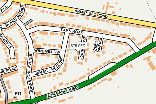 ST9 0ED map - OS OpenMap – Local (Ordnance Survey)