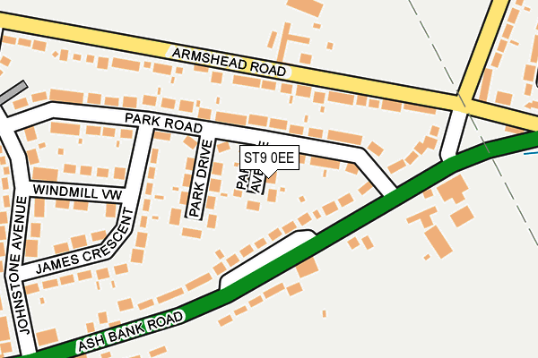 ST9 0EE map - OS OpenMap – Local (Ordnance Survey)