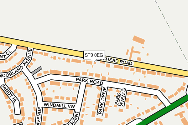 ST9 0EG map - OS OpenMap – Local (Ordnance Survey)