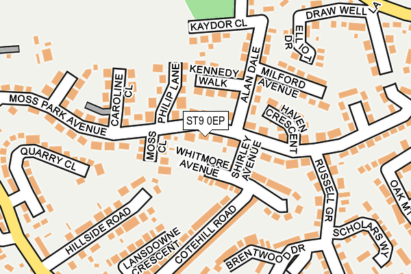 ST9 0EP map - OS OpenMap – Local (Ordnance Survey)