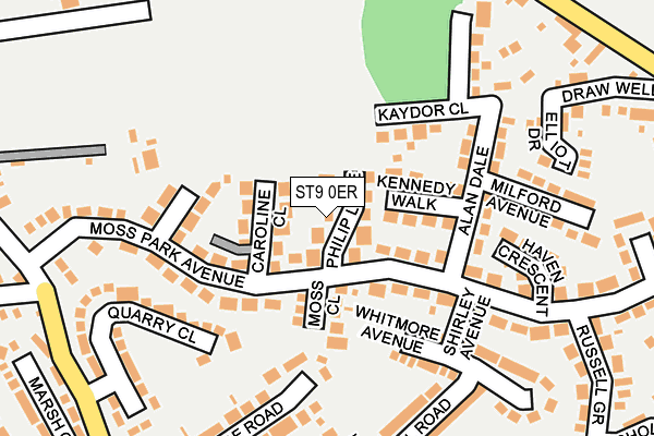 ST9 0ER map - OS OpenMap – Local (Ordnance Survey)