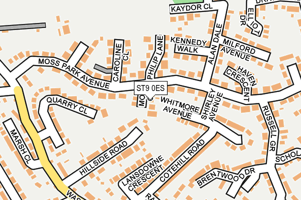 ST9 0ES map - OS OpenMap – Local (Ordnance Survey)