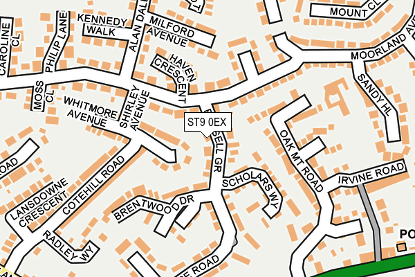 ST9 0EX map - OS OpenMap – Local (Ordnance Survey)