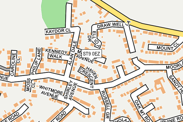 ST9 0EZ map - OS OpenMap – Local (Ordnance Survey)