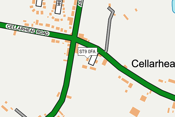 ST9 0FA map - OS OpenMap – Local (Ordnance Survey)