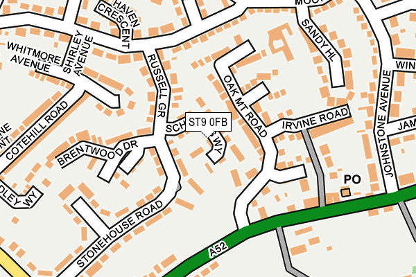 ST9 0FB map - OS OpenMap – Local (Ordnance Survey)