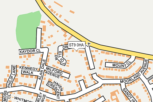 ST9 0HA map - OS OpenMap – Local (Ordnance Survey)