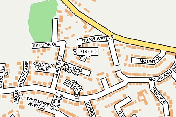 ST9 0HD map - OS OpenMap – Local (Ordnance Survey)