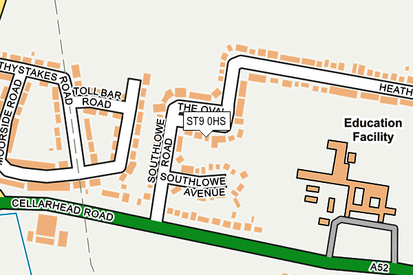 ST9 0HS map - OS OpenMap – Local (Ordnance Survey)