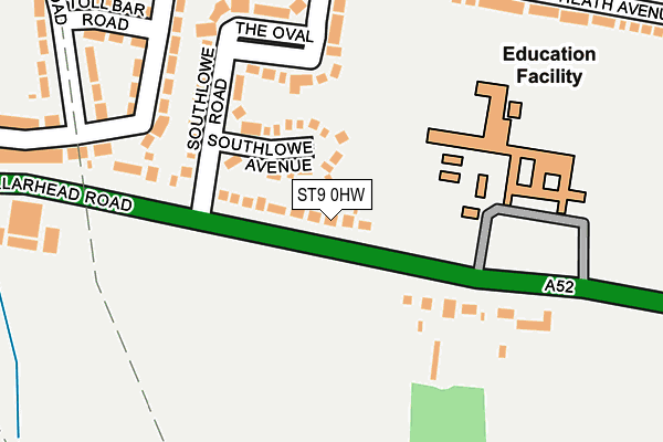 ST9 0HW map - OS OpenMap – Local (Ordnance Survey)