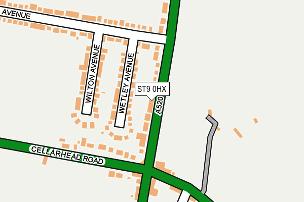 ST9 0HX map - OS OpenMap – Local (Ordnance Survey)