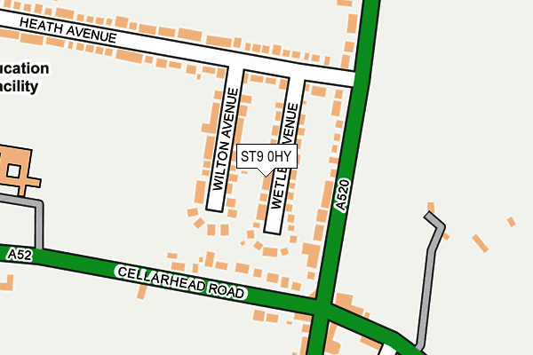 ST9 0HY map - OS OpenMap – Local (Ordnance Survey)