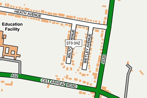 ST9 0HZ map - OS OpenMap – Local (Ordnance Survey)