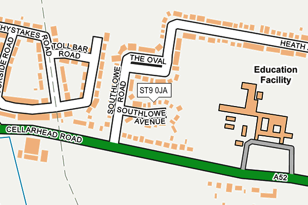 ST9 0JA map - OS OpenMap – Local (Ordnance Survey)