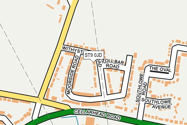 ST9 0JD map - OS OpenMap – Local (Ordnance Survey)