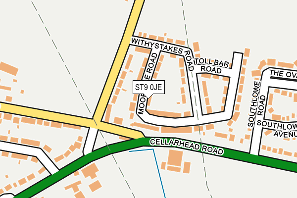 ST9 0JE map - OS OpenMap – Local (Ordnance Survey)