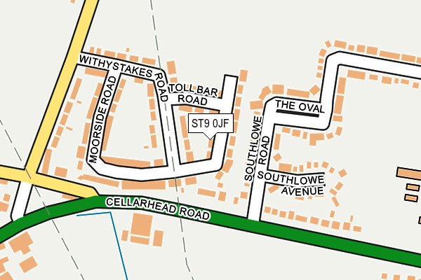 ST9 0JF map - OS OpenMap – Local (Ordnance Survey)