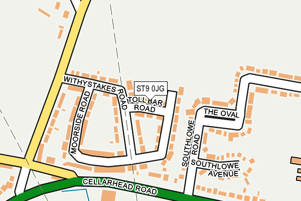 ST9 0JG map - OS OpenMap – Local (Ordnance Survey)