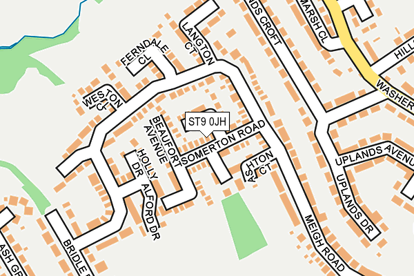 ST9 0JH map - OS OpenMap – Local (Ordnance Survey)