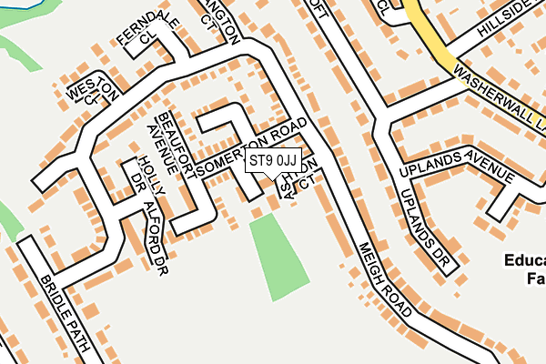 ST9 0JJ map - OS OpenMap – Local (Ordnance Survey)